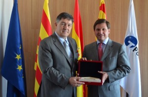 El president del Port de Tarragona, Josep Andreu, i el rector de la URV, Josep Anton Ferré