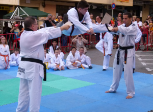 Exhibició de taekwondo ahir al barri del Carme