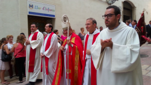 L'arquebisbe Jaume Pujol ha encapçalant el clergat. Foto: Joan Marc Salvat